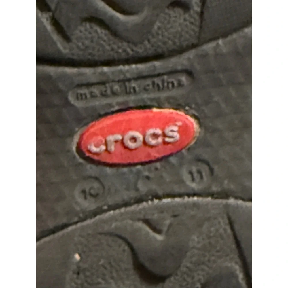 Kids Crocs Black Water Shoes Sandals Clog Hook and‎ Loop Size 10C 11C